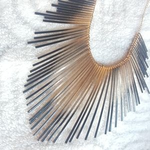 Icing Ombre Bib Necklace | Gold and Black